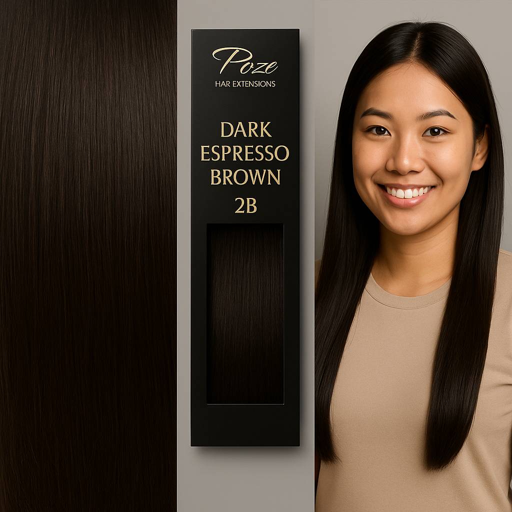 Poze Standard Draht- & Clip-Extensions - 2B Dunkles Espresso-Braun