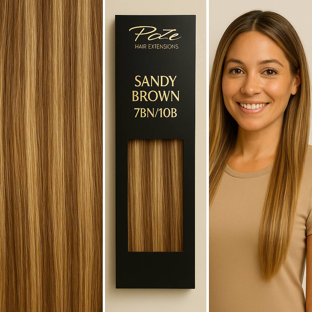Poze Standard Draht- & Clip-Extensions - 7BN/10B Sandbraun Mix