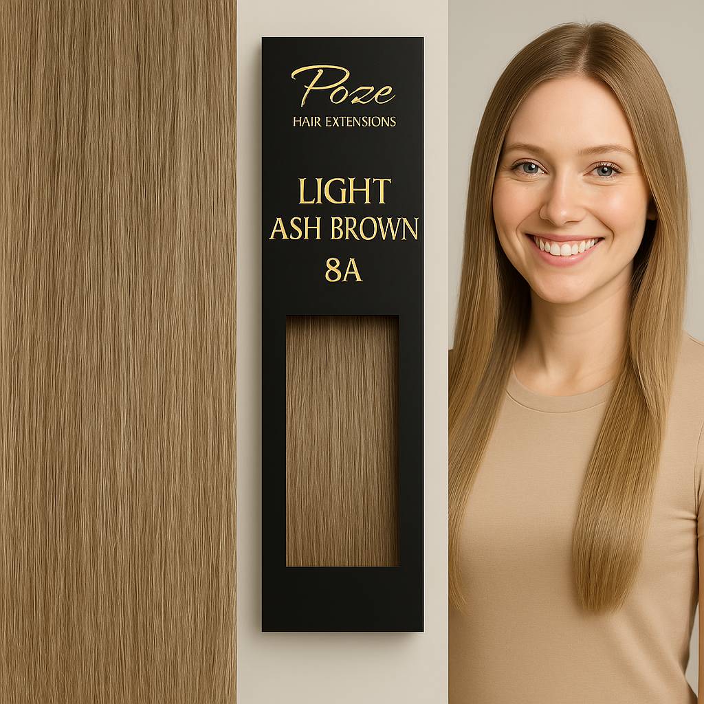 Poze Standard Draht- & Clip-Extensions - 8A Hell Aschbraun