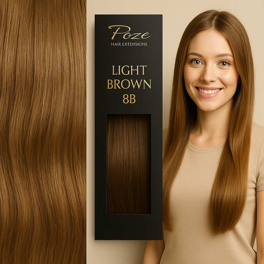 Micro Ring Extensions Standard - 8B Hellbraun