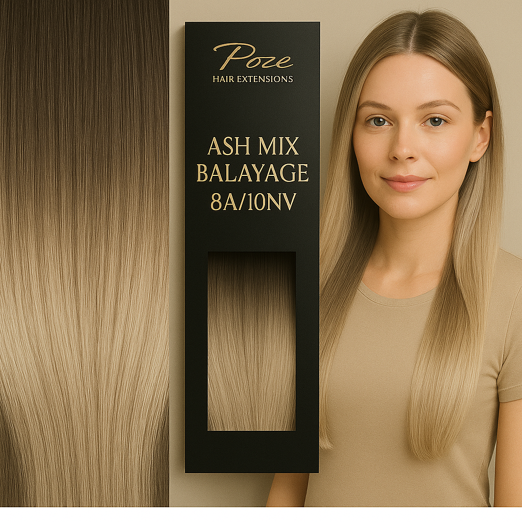 Poze Standard Draht- & Clip-Extensions - 8A/10NV Asch-Mix Balayage