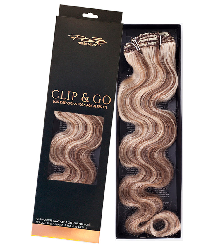Poze Standard Wavy Clip & Go Haarverlängerungen - 8A/10NV Asch-Mix